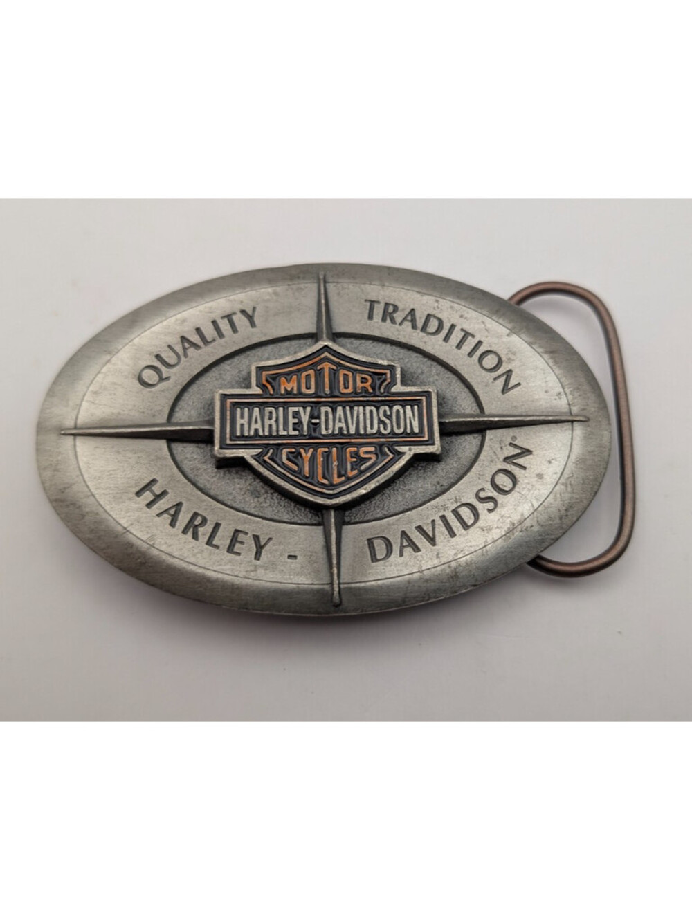 Vintage Harley Davidson Belt Buckle 2002 Quality Tradition Oval